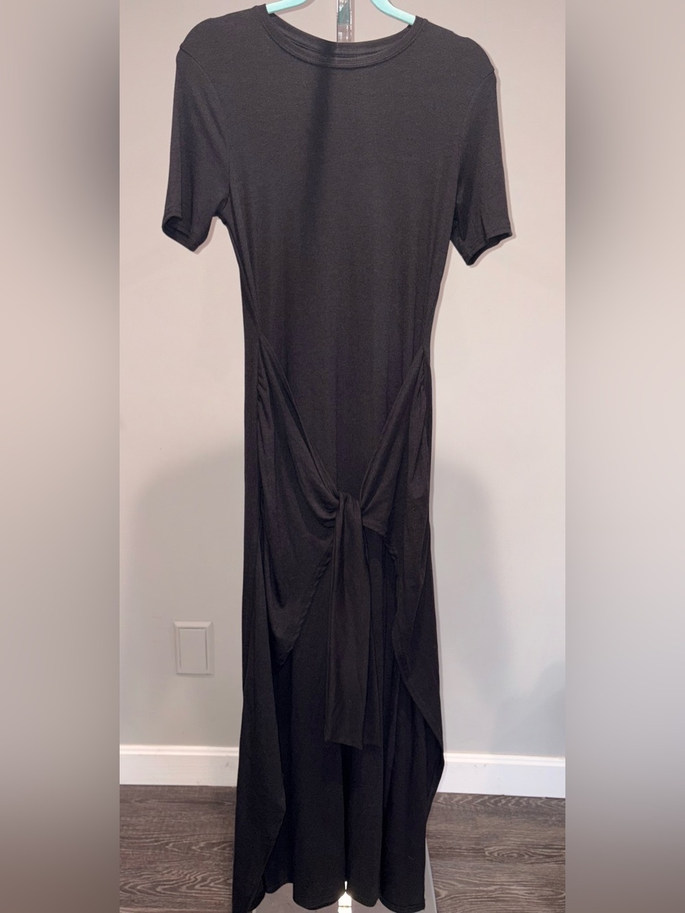 Black Knot-Front Maxi Dress
